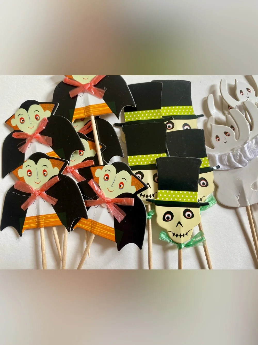 120 Halloween Cupcake Toppers or Party Picks, Witch, Ghost, Skeleton, Dracula